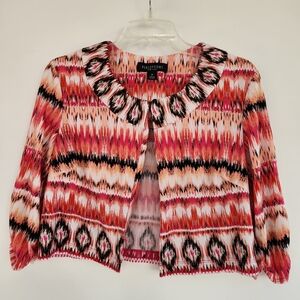 Perceptions Pink and Black Abstract Cardigan